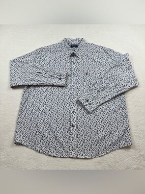 Lansky Bros shirt men’s size XL midnight blue floral print button down L. Sleeve